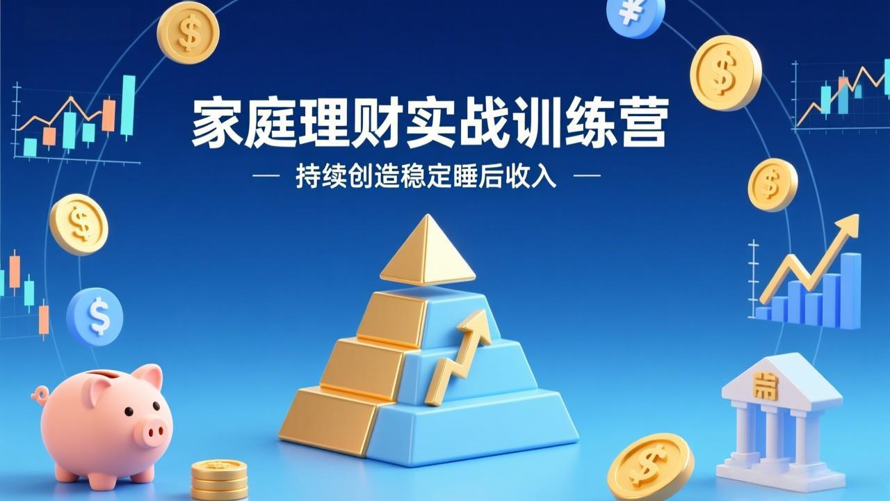 家庭理财实战训练营：从0到1建体系，三阶进阶层层递进，助你持续创造稳定睡后收入网络赚钱,项目资源网,副业资源网,兼职项目,网赚课程-副业赚钱-互联网创业-独家轻创IP大圣网创